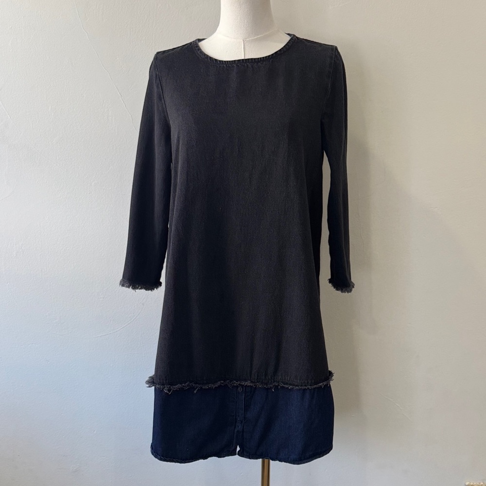 Zara Trafaluc Two-Tone Denim Dress – Size Large